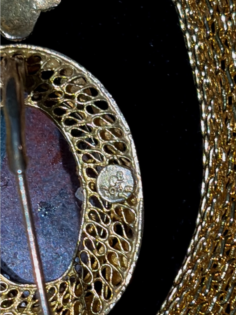 Vintage Gold Plated Vermeil Statement Pendant Necklace Earring Set - NWOT - Picture 15 of 16